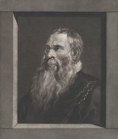 Porträtt av en gammal man med skägg, ca. 1787-1851. av Vincenz Georg Kininger