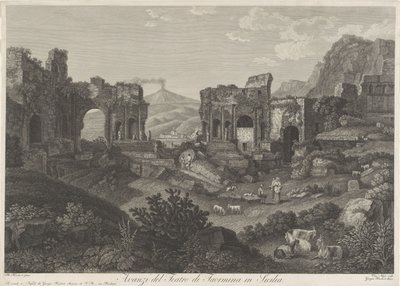 Theatre van Taormina Rester från teatern i Taormina på Sicilien (titel på objekt) av Vincenzo Alloja