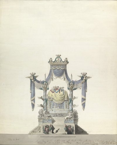 Katafalk för kejsarinnan Katarina den stora av Ryssland fronthöjd., 1796. av Vincenzo Brenna