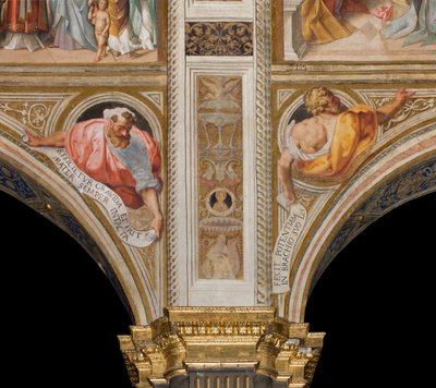 Central Nave, Plume Second and Third Span North, Vincenzo Campi 1573, byster med profeter av Vincenzo Campi