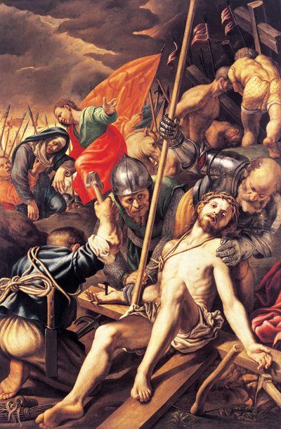 Kristus som spikas på korset, av Vincenzo Campi av Vincenzo Campi