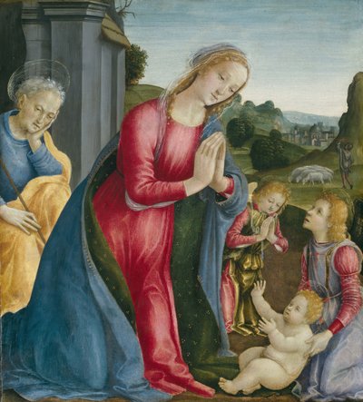 Tillbedjan av Kristusbarnet, ca. 1490. av Vincenzo Frediani