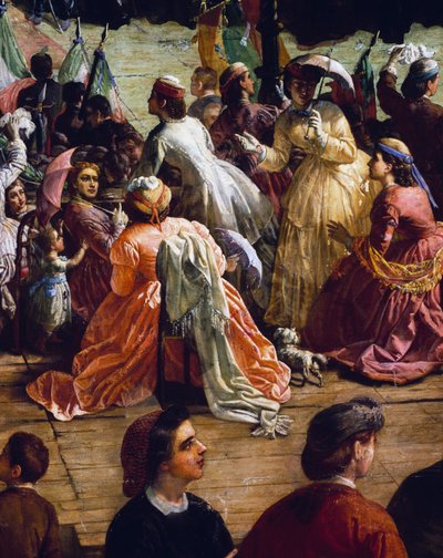 Vittorio Emanuele II vid invigningen av monumentet till Dante på Piazza della Signoria i Florens 1865, detalj av Vincenzo Giacomelli