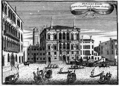 Venedig Italien: Palazzo Balbi har av arkitekten Andrea Palladio i "" Singularity of Venice "" av Vincenzo Coronelli (1650-1718). av Vincenzo Maria Coronelli