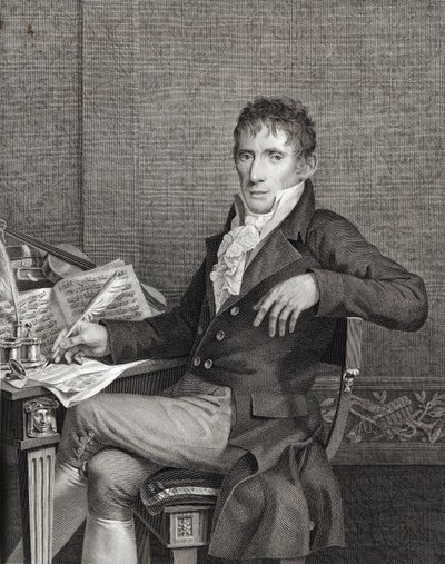 Porträtt av violinisten och kompositören Alessandro Rolla 1757-1841, ca. 1810. av Vincenzo Raggio