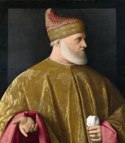 Porträtt av dogen, Andrea Gritti (1455-1538) olja på duk, ca 1530 av Vincenzo di Biagio Catena