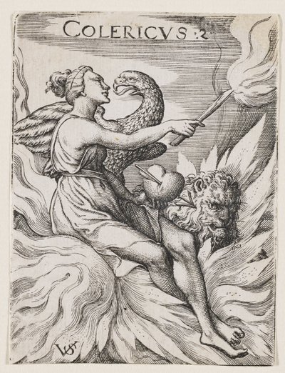 Choleric Temperament, ca 1530-62 (gravyr) av Virgilius the elder Solis
