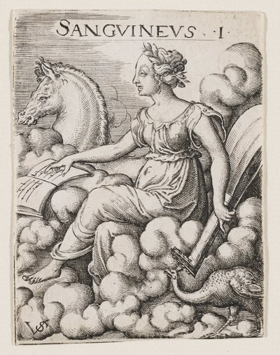 Sanguine Temperament, ca 1530-62 (gravyr) av Virgilius the elder Solis