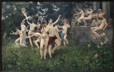 Vårfest (allegorisk scen). Målning av Karel Vitezslav Masek (1865-1927), Olja på duk av Vitezlav Karel Masek