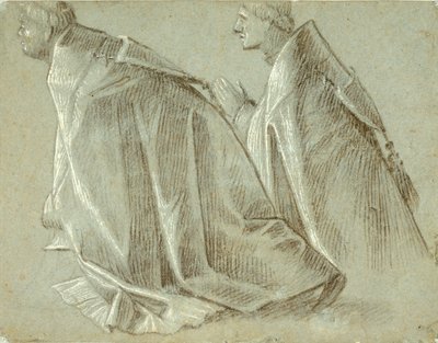 Carpaccio - Studie av två knäböjande präster (recto), 1507-1508 av Vittore Carpaccio