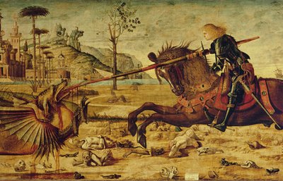St. George Killing the Dragon, 1502-07 (maelezo ya 428017)swed av Vittore Carpaccio