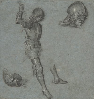 Studier av en sittande ungdom i rustning, ca. 1505. av Vittore Carpaccio