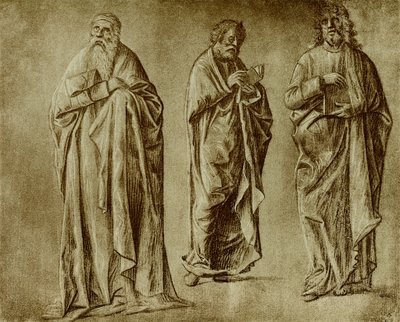 Trefigurstudier för helgon av Vittore Carpaccio