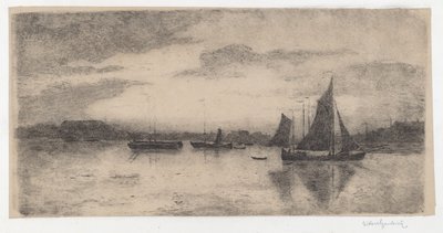 Antwerpen: Solnedgång [Antwerpen: Solnedgång] av Vittore Grubicy