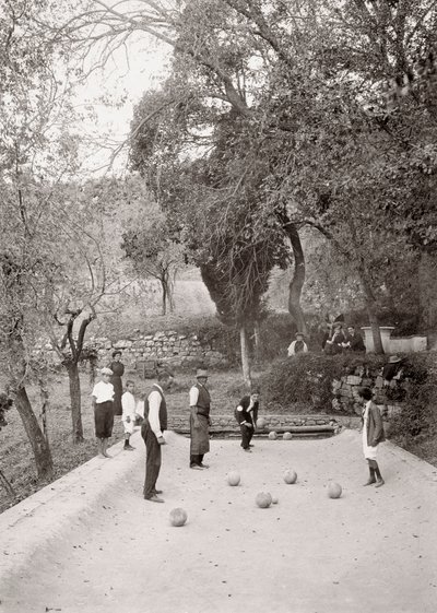 Boccia-spel (s/v-bild) av Vittorio Alinari