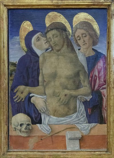 Kristus i medlidande med Jungfru Maria och Johannes evangelisten, ca 1490-1500 (olja på pannå) av Vittorio Crivelli