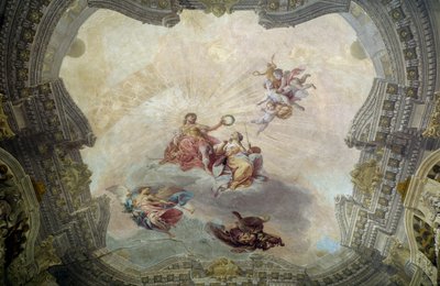 Apollo krönande målning av Vittorio Maria Bigari
