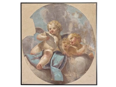 Fresker av änglar, ursprungligen från St. Augustinus kyrka av Vittorio Maria Bigari