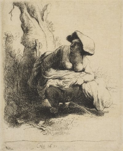 A Woman Making Water, sent 1700-tal tidigt 1800-tal., sent 1700- tidigt 1800-tal. av Vivant Denon