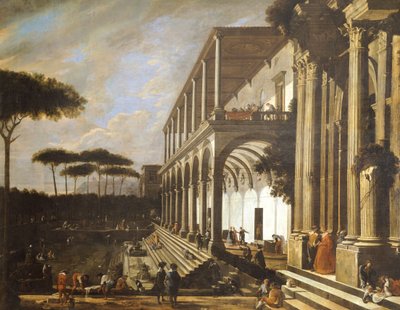 Fest i Villa Poggioreale, av Viviano Codazzi (cirka 1604-1670) av Viviano Codazzi