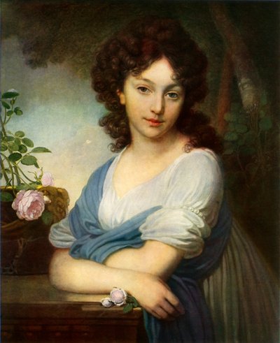 "Porträtt av Elena Alexandrovna Naryshkin", 1799, 1965. av Vladimir Borovikovsky