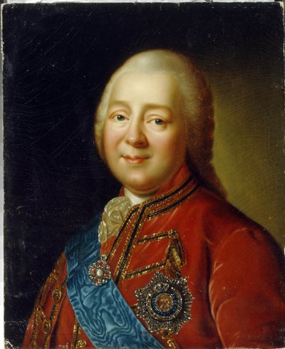 Porträtt av general en greve Nikita Ivanovich Panin (1718-1783). (Porträtt av generalgreve N. I. Panin). Målning av Vladimir Lukich Borovikovsky (eller Borovikovski) (1757-1825), olja på kartong, sent 1700-tal, rysk konst. Statens konstmuseum i Kirgizistan av Vladimir Lukich Borovikovsky