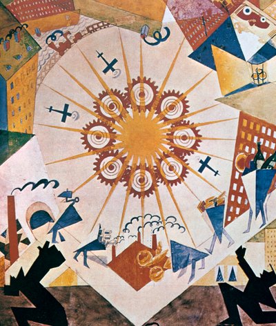Dekordesign för Mystery Bouffe, 1919. av Vladimir Mayakovsky