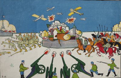 Åh, du tysk!... Affisch, 1914 av Vladimir Mayakovsky
