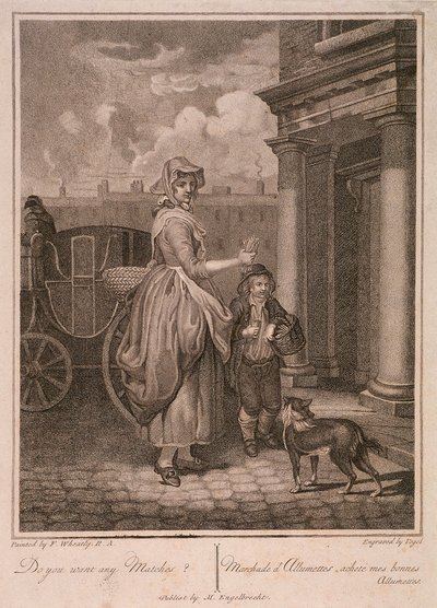 "Vill du ha några tändstickor", Cries of London, c1794 av Vogel