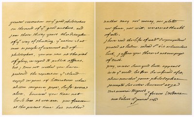 Brev från Francois Marie Arouet de Voltaire till George Keat, 16 januari 1760. av Voltaire