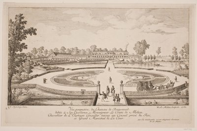 Vue perspektiv du Chateau de Bregentved av W.A. Müller