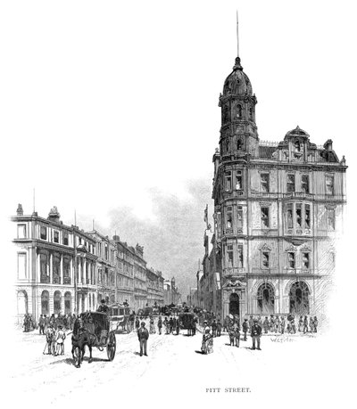 Pitt Street, Sydney, New South Wales, Australien, 1886. av WC Fitler