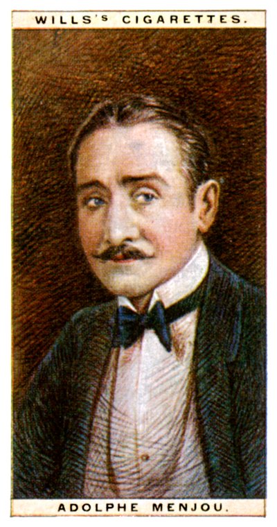 Adolphe Menjou 1890-1963, amerikansk skådespelare, 1928. av WD and HO Wills