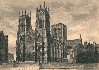 Utsikt över York Minster, c1800-talet av WI Mosses