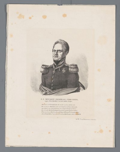 DE. den Luit General J. van Geen, överbefälhavare för den mobila armén (titel på objekt) av W.J. van Oosterzee