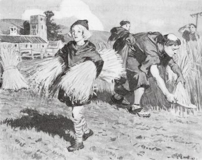 Bede i skördefältet (litografi) av W.R.S. (after) Stott