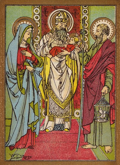 Reningen av Sankta Maria Jungfru Maria (färglitografi) av W.S. Stacey