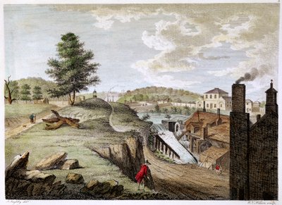 Greenfield Brass Mill nära Holywell, Flintshire, Wales, 1792 av W. C. Wilson