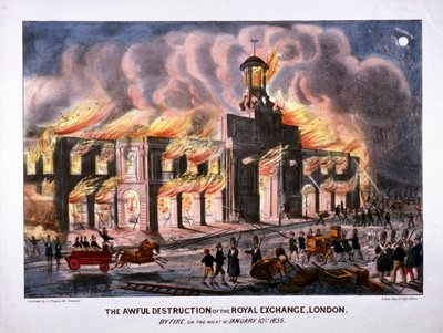 Royal Exchange 2:a branden, London, 1838 av W Clerk