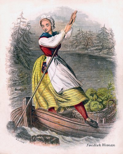 Svensk kvinna rodd, 1809. av W. Dickes