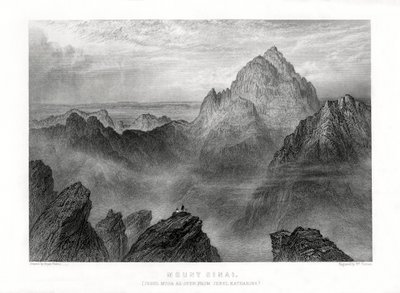 Mount Sinai: Jebel Musa sett från Jebel Katharina, 1887. av W. Forrest