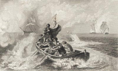Slaget vid Eriesjön (litografi) av John Ward Dunsmore