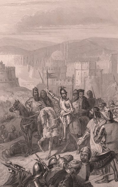 Marskalk de Boucicault tvingar Sultan Bayezid att stoppa belägringen av Konstantinopel av John Ward Dunsmore