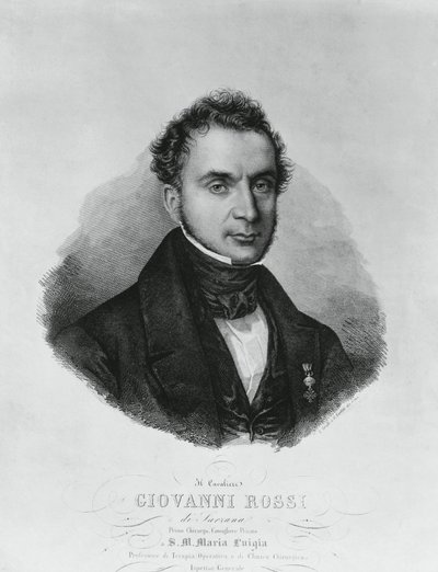 Porträtt av Giovanni Rossi (1800-talet), italiensk kirurg, gravyr efter målning av Enrico Bandini (1807-1888) av John Ward Dunsmore