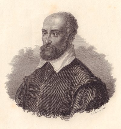 Porträtt av den italienske arkitekten Andrea Palladio, pseudonym för Andrea di Pietro (1508-1580), kopparstick av John Ward Dunsmore