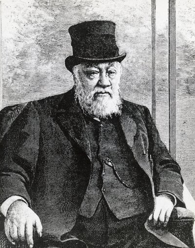 Porträtt av Stephanus Johannes Paulus Kruger (1825-1904), president för Sydafrikanska republiken (eller Transvaal), ledde boerkriget mot engelsmännen, gravyr av John Ward Dunsmore