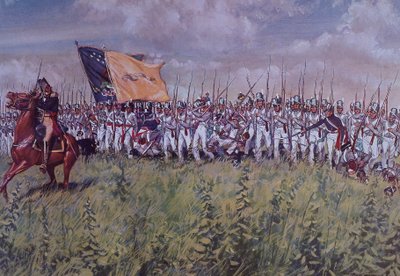 Slaget vid Chippawa (färg litho) av John Ward Dunsmore
