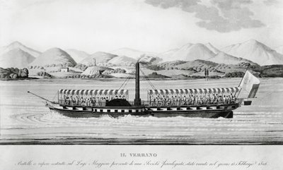 Verbano, första ångfartyg som togs i bruk på Lago Maggiore av John Ward Dunsmore