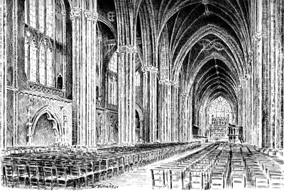 Interiör av Bristol Cathedral, 1908-1909. av W. Gilliard