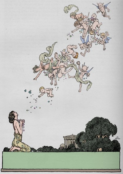 Halva titeln till En midsommarnattsdröm, 1914 av William Heath Robinson